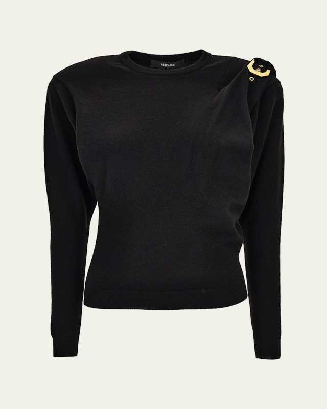 Wool Knit Buckle Sweater